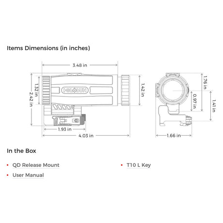Holosun - Combo Package: 403C Solar-Powered Red Dot Sight and HM3X 3X Magnifier