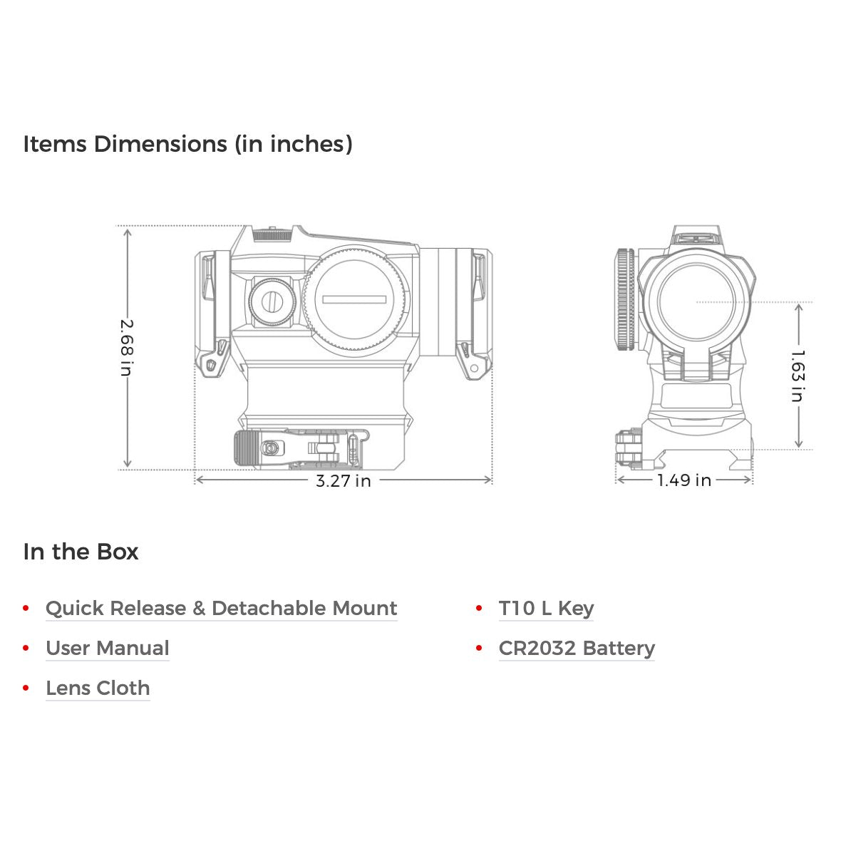 Holosun - 515GM Rugged 7075 Aluminum with Enhanced Co-Witness Mount and IPX8 Rating