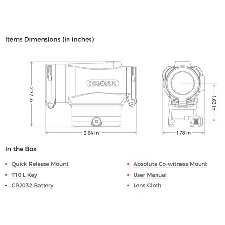 Holosun - 530C Titanium Micro Sight with Solar Failsafe Technology