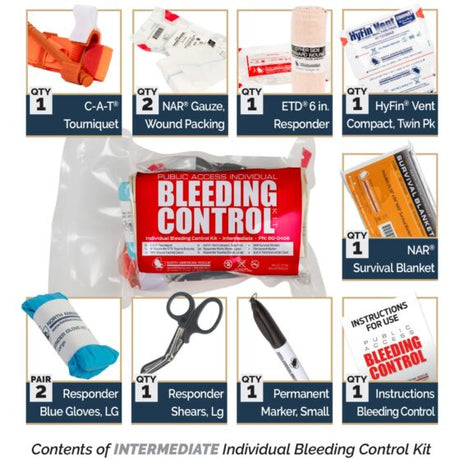 North American Rescue - Public Access Individual Bleeding Control Kit - Vacuum Sealed