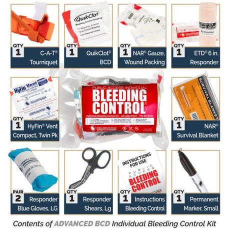 North American Rescue - Public Access Individual Bleeding Control Kit - Vacuum Sealed
