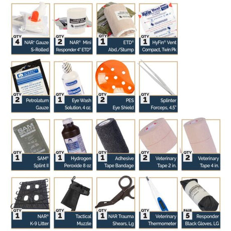 North American Rescue - K-9 Tactical Field Kit for Working Dogs