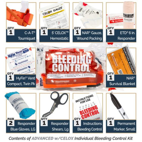 North American Rescue - Public Access Individual Bleeding Control Kit - Vacuum Sealed
