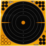 Allen Company - EZ Aim Adhesive Splash Reactive Paper Shooting Targets, Bullseye, 12"W x 12"H, 5-Pack, Black/Orange