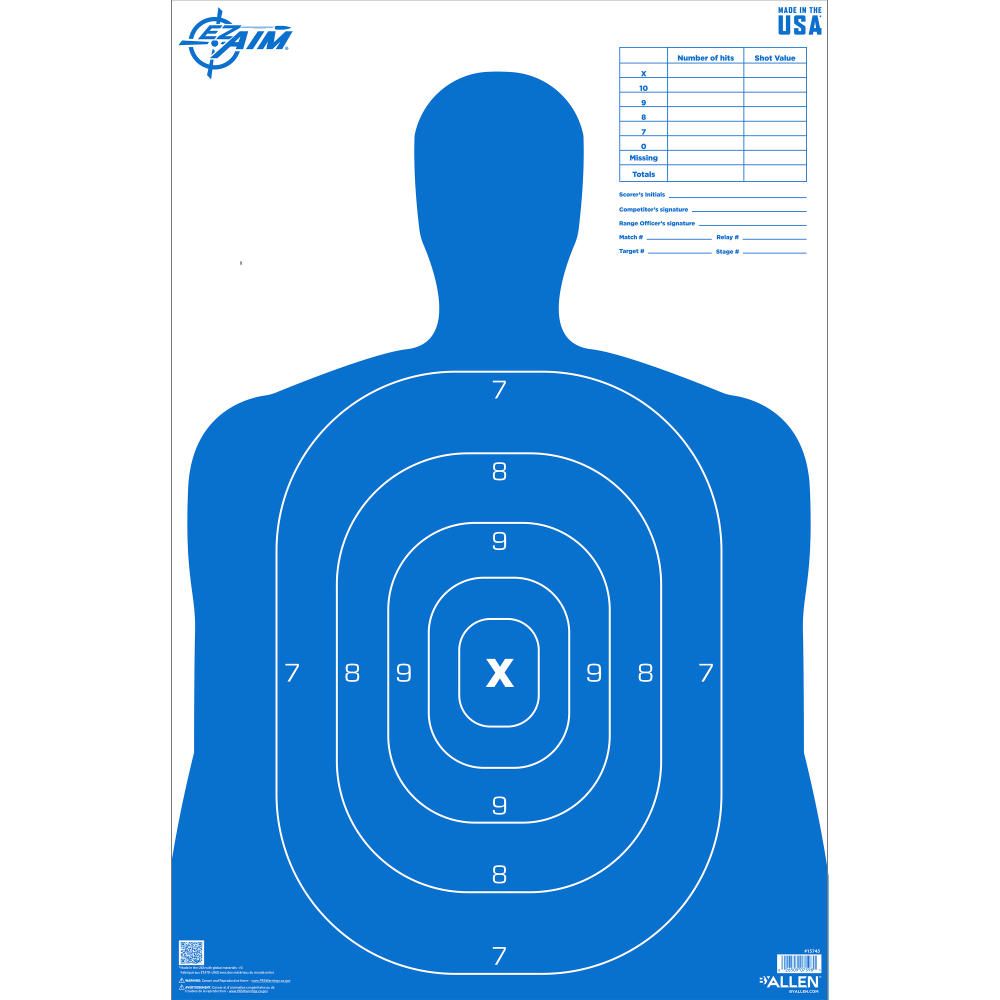 Allen Company - NEW EZ Aim B27 Silhouette Paper Shooting Target, 23" x 35", 50-Pack