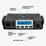 Midland – MXT115 MicroMobile GMRS 15-Watt Two-Way Radio