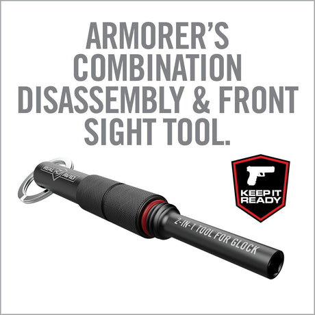 Real Avid - 2-IN-1 Tool™ for Glock - Armorer’s Combination Disassembly & Front Sight Tool