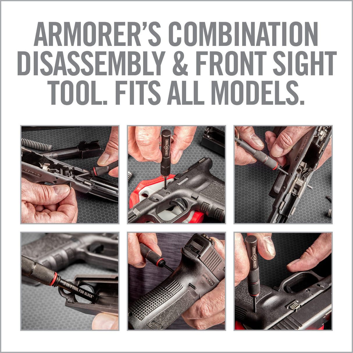 Real Avid - 2-IN-1 Tool™ for Glock - Armorer’s Combination Disassembly & Front Sight Tool