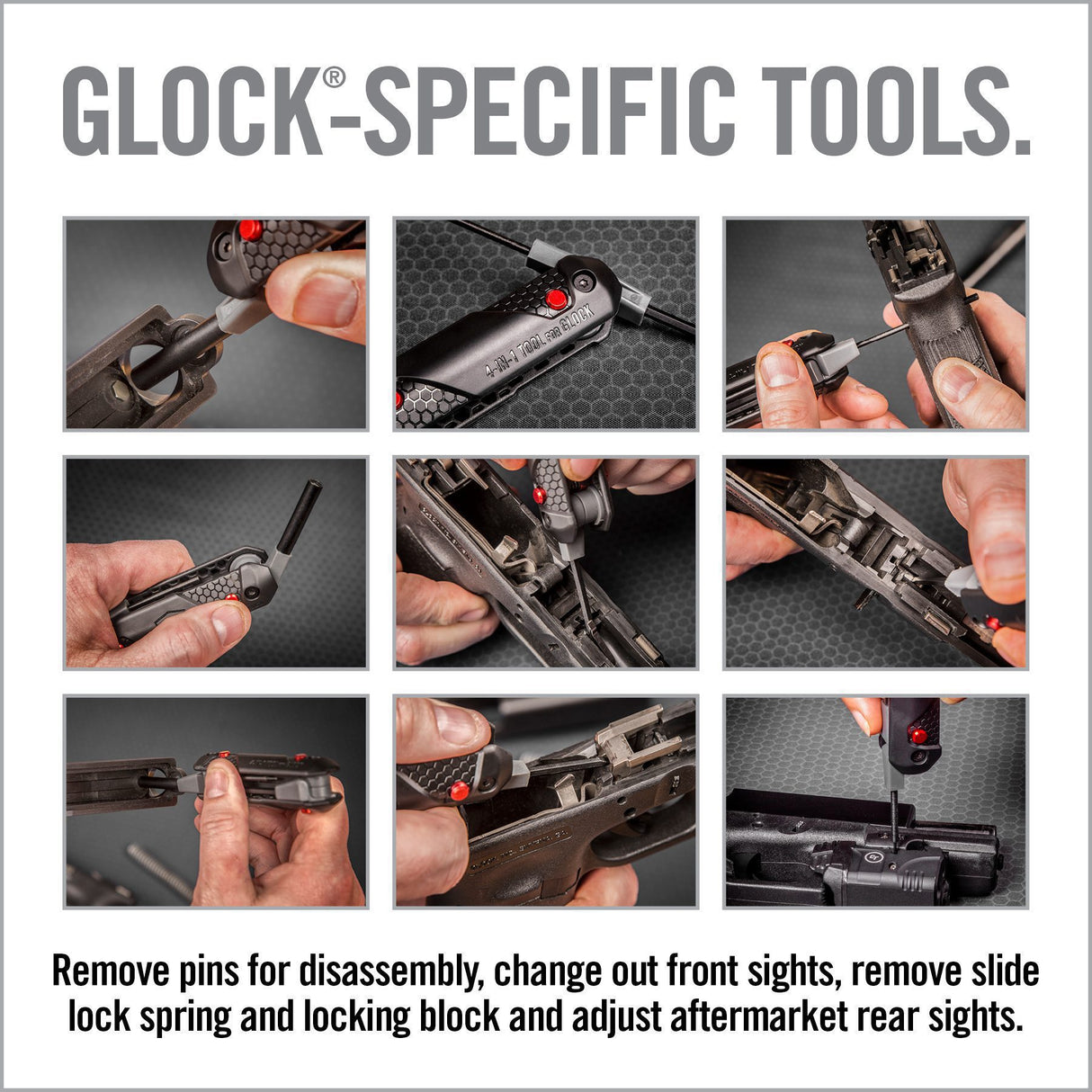 Real Avid - 4-In-1 Tool™ for Glock - Push Button Deployment of 4 Glock-Specific Tools