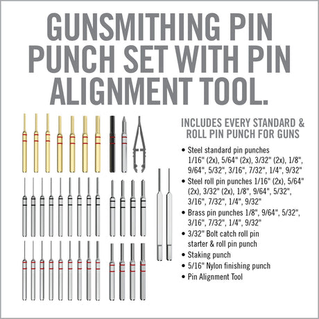 Real Avid - ACCU-PUNCH® Master Set - 37-Piece Gunsmithing Pin Punch Set with Pin Alignment Tool