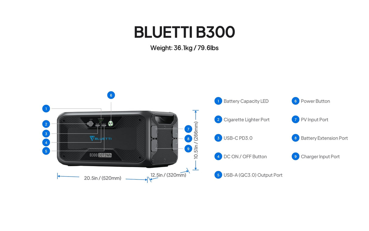 BLUETTI B300 Expansion Battery | 3,072Wh