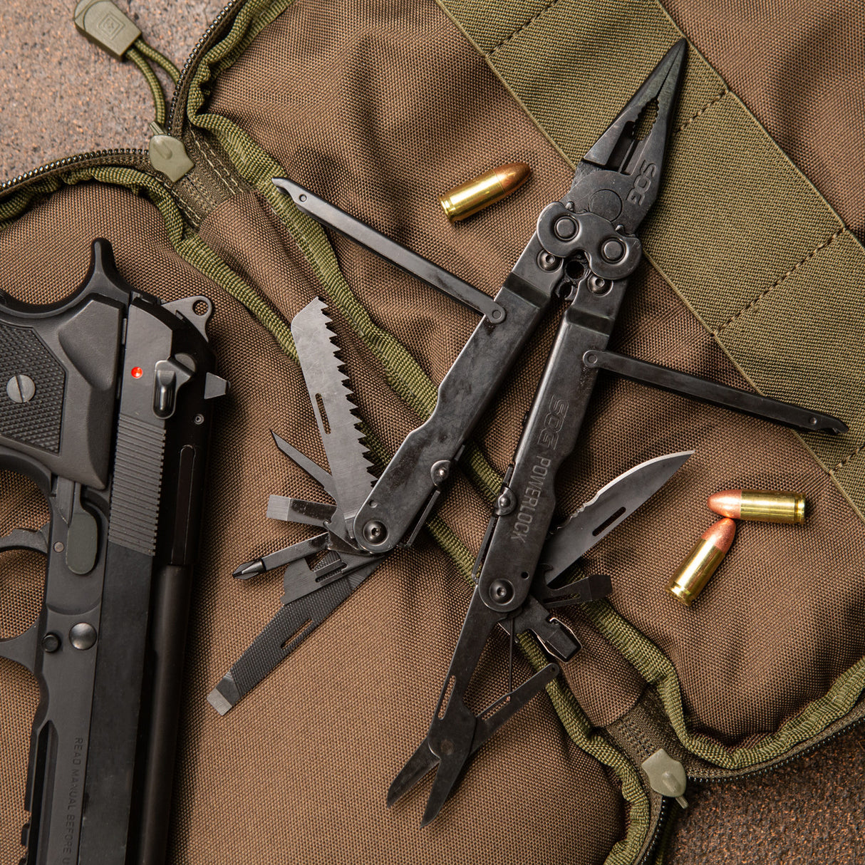 SOG - PowerLock EOD, Scissors, 18 Tool Multi-Tool, Scissors, Black, Includes Nylon Sheath