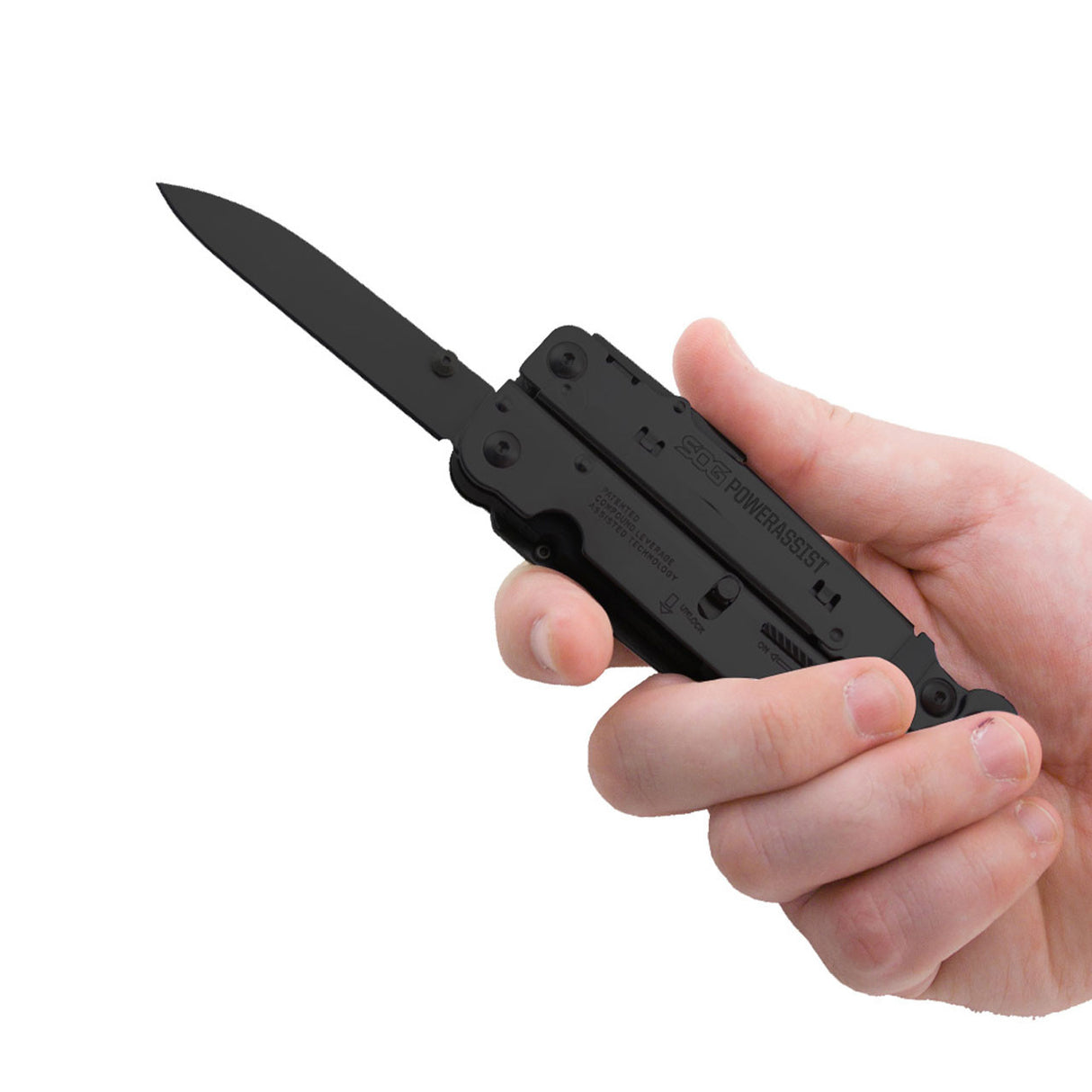 SOG - PowerAssist Multi-Tool - Black with Nylon Pouch, Dual S.A.T. Blades and Heavy-Duty Construction