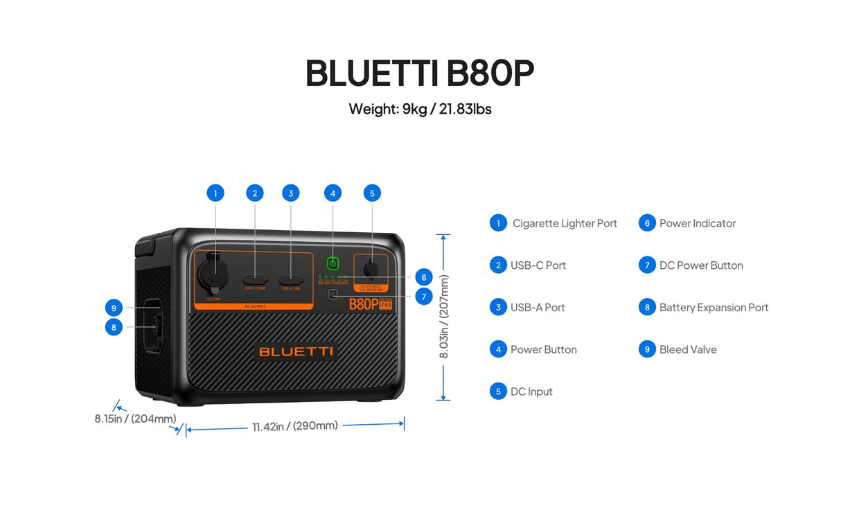 BLUETTI B80P Expansion Battery | 806Wh