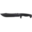 SOG - Fusion, Jungle Primitive, 9.5" Partially Serrated Clip Point, Black Glass Reinforced Nylon Handle, Hardcased Finish, Black, Includes Nylon Sheath