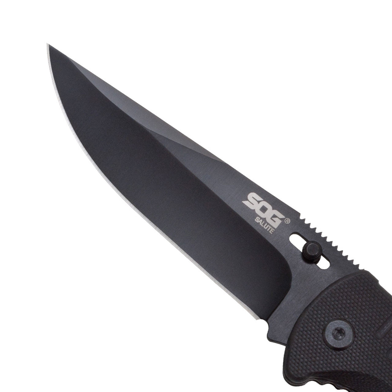 SOG - Fusion, Folding Knife, 3.625" Clip Point Straight Edge, Hardcased Finish, Black