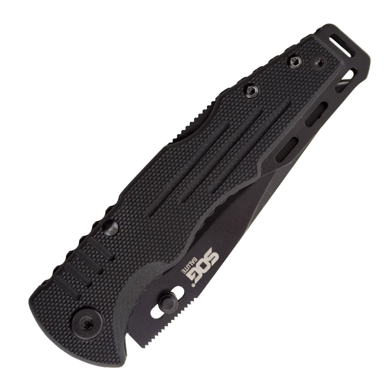 SOG - 3.1" Folding Knife, Clip Point Straight Edge, G10 Handle, Hardcased Black Finish