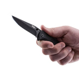 SOG - 3.1" Folding Knife, Clip Point Straight Edge, G10 Handle, Hardcased Black Finish