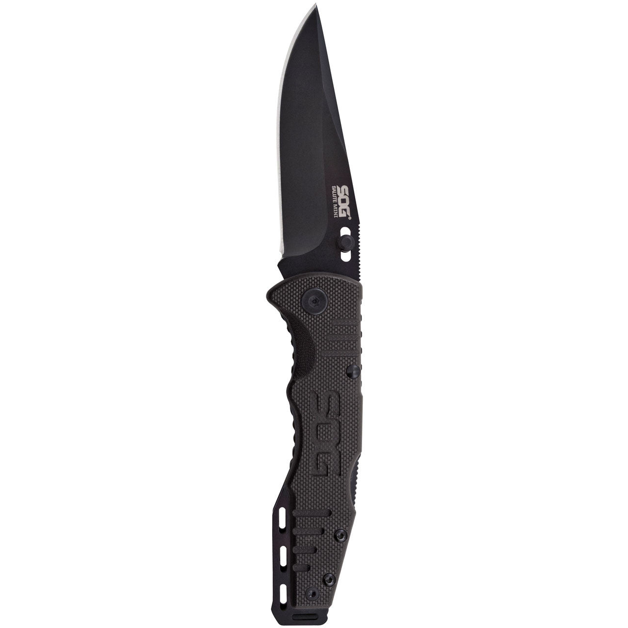 SOG - 3.1" Folding Knife, Clip Point Straight Edge, G10 Handle, Hardcased Black Finish