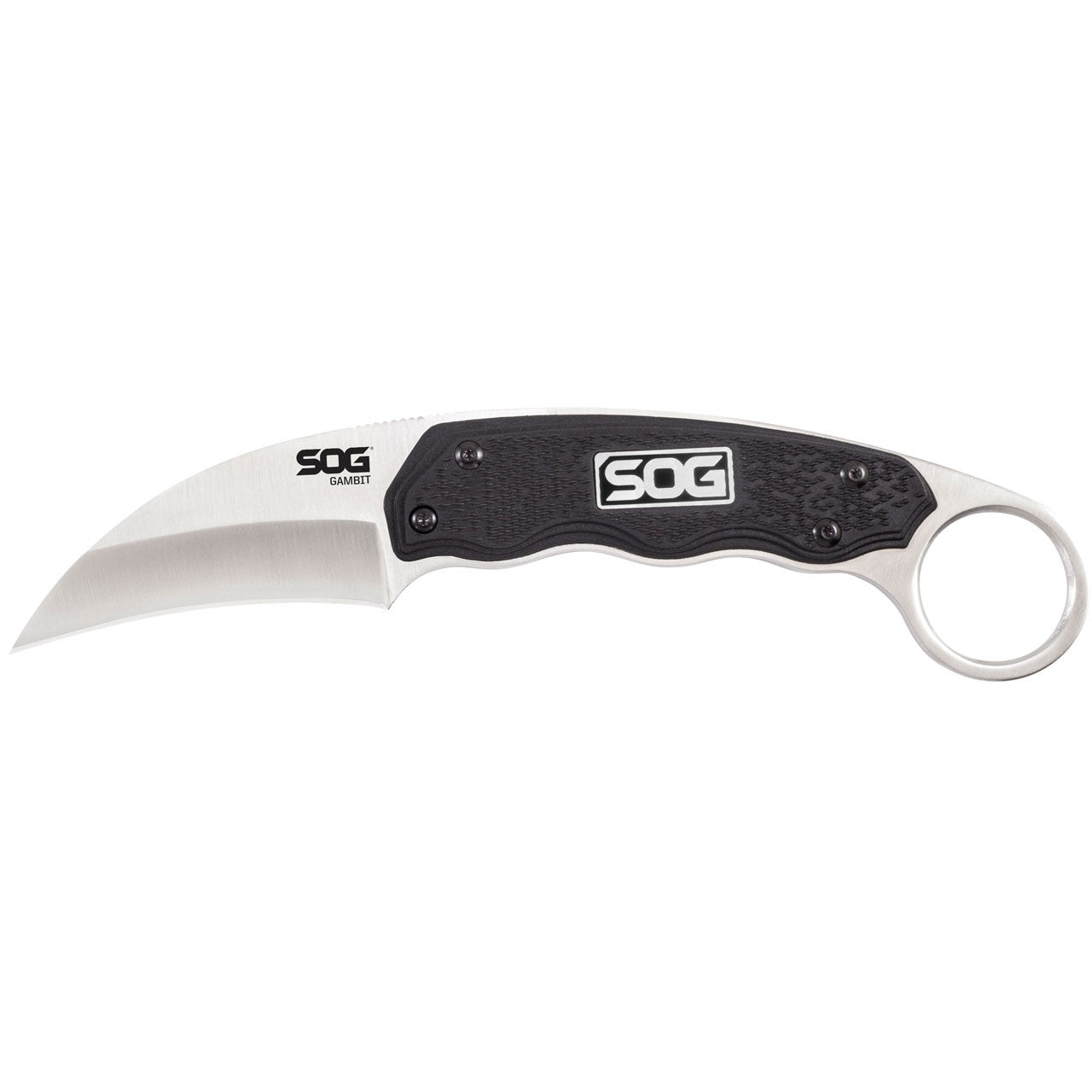 SOG - Gambit - Fixed Blade Knife with Ergonomic Handle and Hooked Blade