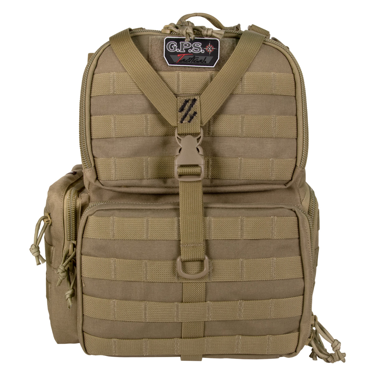 GPS - Tactical Range Backpack - Secure, Hands-Free Transport for Pistols and Gear, Tan