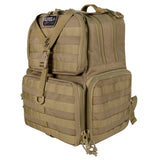 GPS - Tactical Range Backpack - Secure, Hands-Free Transport for Pistols and Gear, Tan