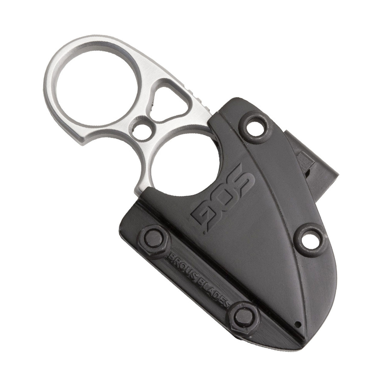 SOG - SNARL Fixed Blade Neck Knife - 9Cr18MoV Steel, 2.3" Sheepsfoot Blade, Nylon Sheath