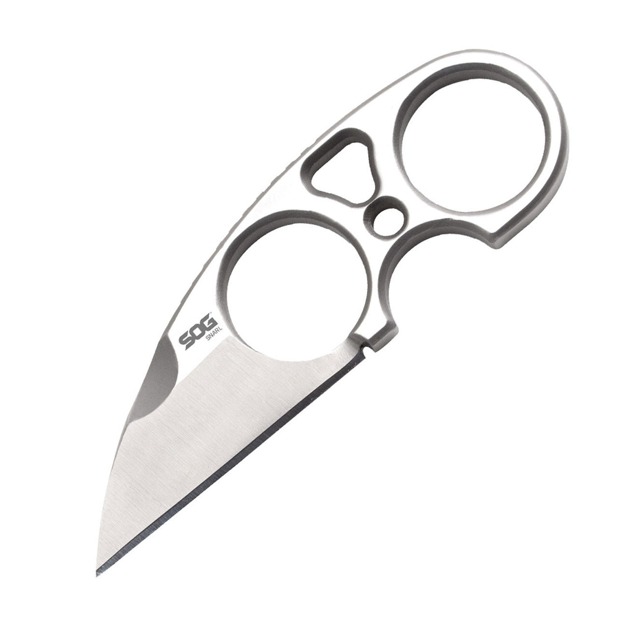 SOG - SNARL Fixed Blade Neck Knife - 9Cr18MoV Steel, 2.3" Sheepsfoot Blade, Nylon Sheath