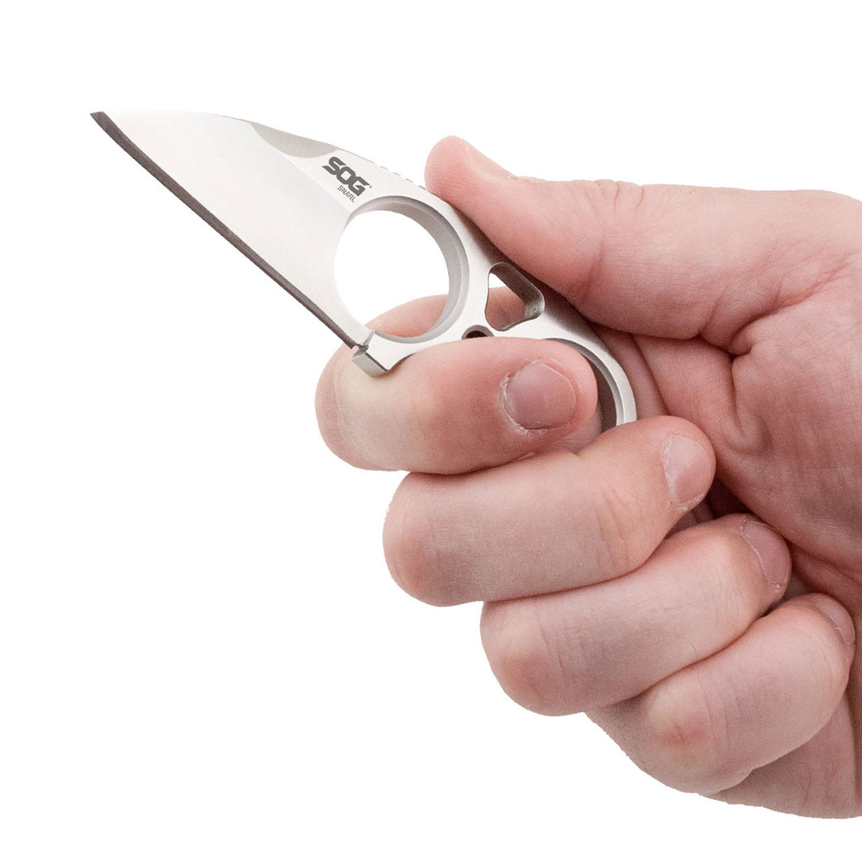 SOG - SNARL Fixed Blade Neck Knife - 9Cr18MoV Steel, 2.3" Sheepsfoot Blade, Nylon Sheath