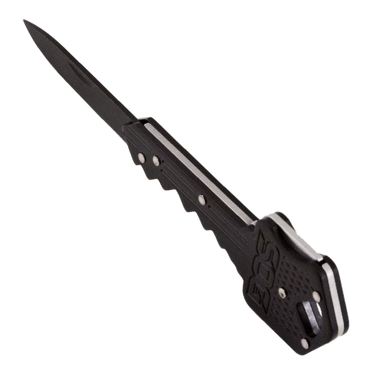 SOG - Key Knife, Compact Lockback Folding Knife with Key-Shaped Design (Available in Black and Brass)