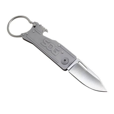 SOG - KeyTron Folding Knife - Compact 1.8" Clip Point Blade with Integrated Bottle Opener