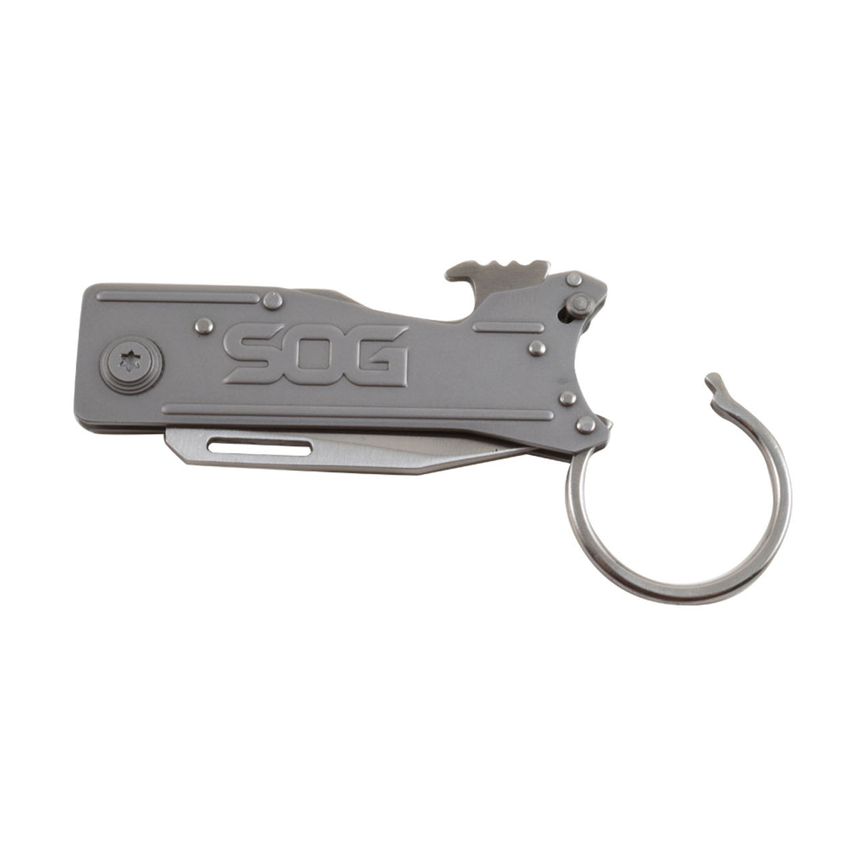 SOG - KeyTron Folding Knife - Compact 1.8" Clip Point Blade with Integrated Bottle Opener