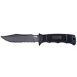 SOG - Seal Pup, Fixed Blade Knife, 4.75" Partially Serrated, Clip Point, Black, Includes Kydex Sheath