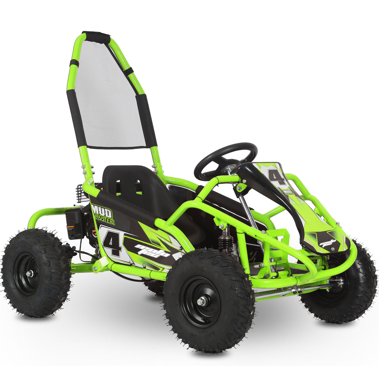 MotoTec Mud Monster Kids Gas Powered 98cc Go Kart Full Suspension, Various Colors