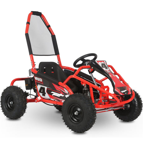 MotoTec Mud Monster Kids Gas Powered 98cc Go Kart Full Suspension, Various Colors