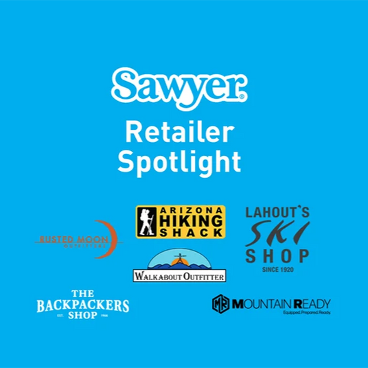 Mountain Ready gear featured in Sawyer's June 2025 Retailer Spotlight for outdoor survival and tactical use