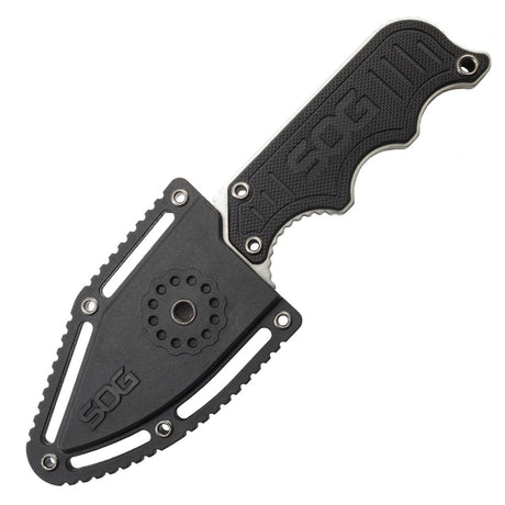 SOG - Instinct Fixed Blade Knife - 2.3" Straight Edge Clip Point, Black Stainless Steel with G10 Handle, Includes Hard Molded Nylon Sheath