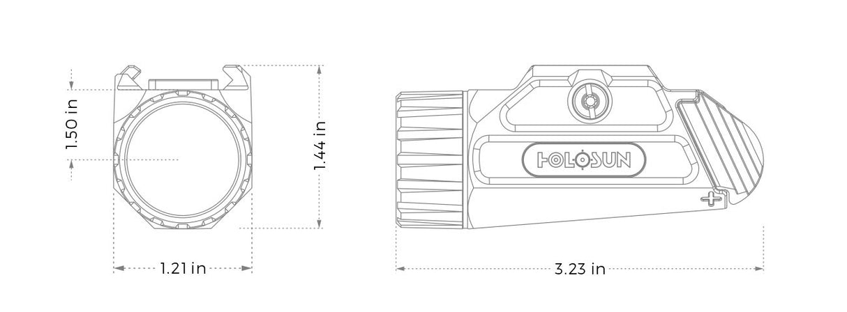 Holosun - P.ID Tactical Pistol Light: 1000 Lumen Compact White Light with MIL-STD 1913 Picatinny Rail Mount