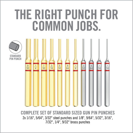 Real Avid - ACCU-PUNCH® 11-Piece Standard Brass & Steel Pin Punch Set