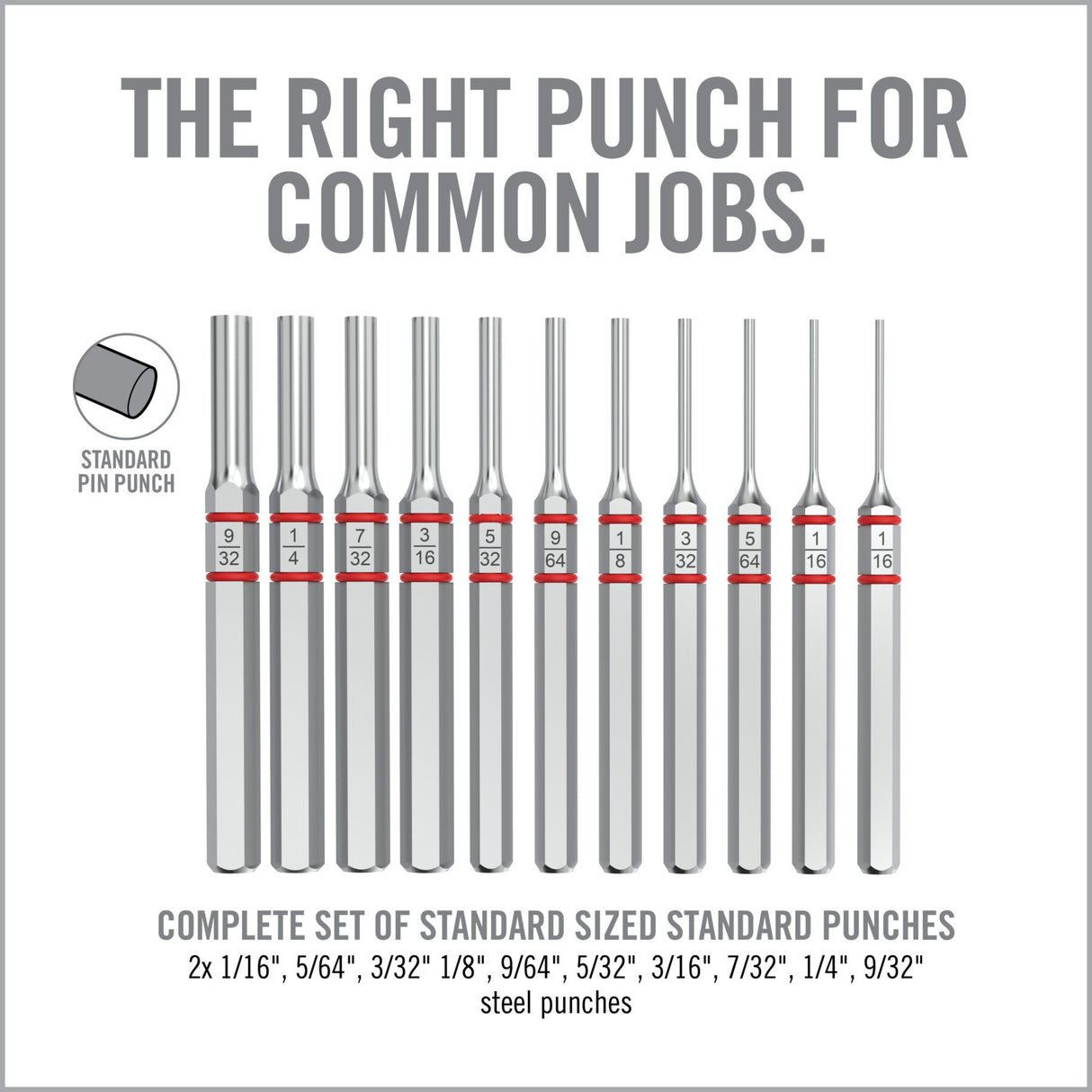 Real Avid - Armorer’s Master Hammer™ and Accu-Punch® 11-Piece Standard Pin Punch Set