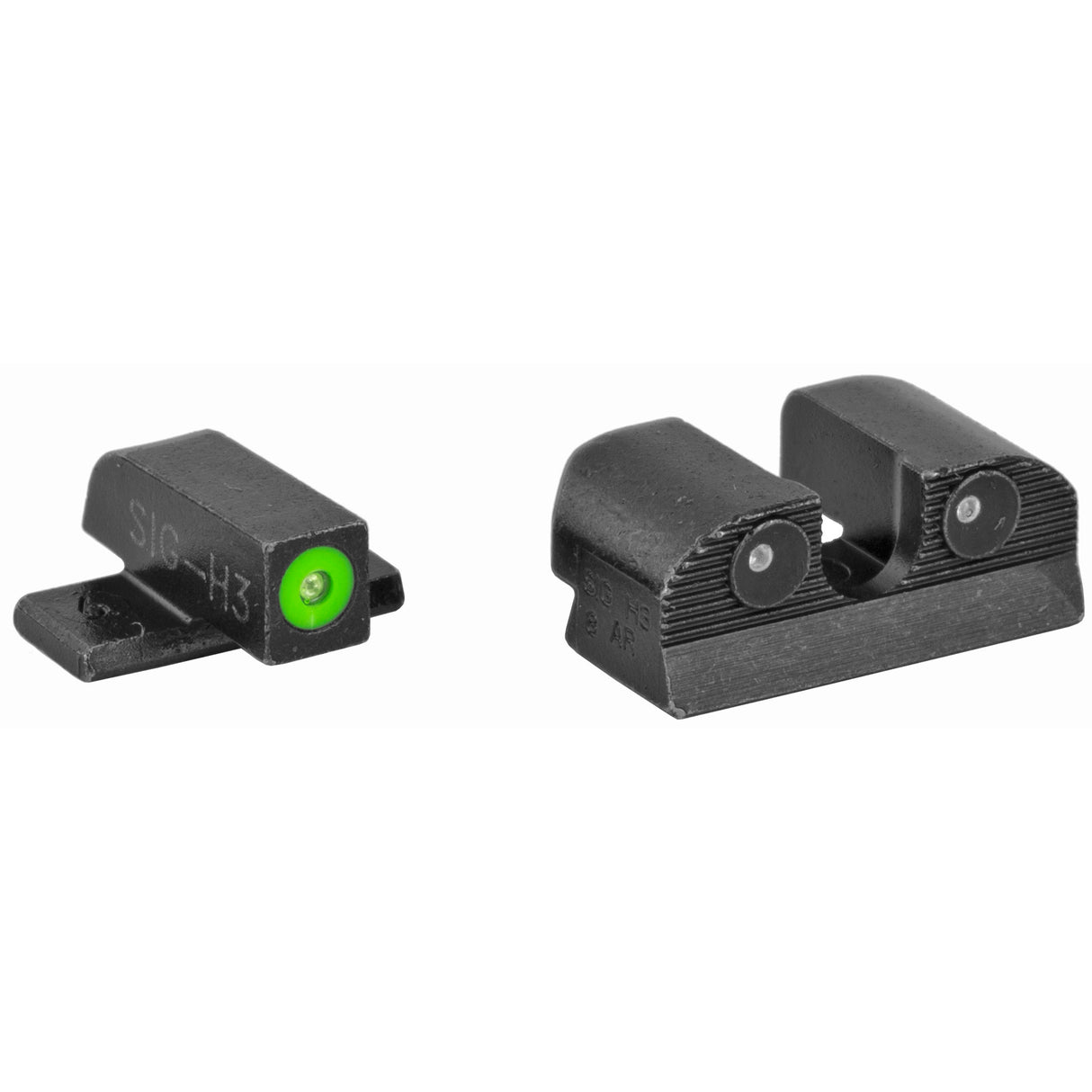 Sig Sauer - XRAY3 Day/Night Sight Set, #6 Tritium Green Front Sight, #8 Round Notch Rear Sight