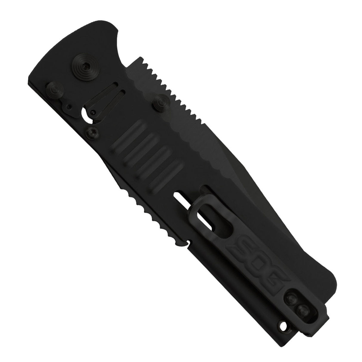 SOG - SlimJim, 3.18" Folding Knife, Clip Point Straight Edge, Bead Blasted Stainless Steel Handle, AUS 8 Steel, Hardcased Black Finish, Black