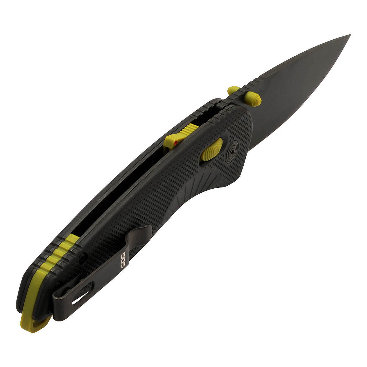 SOG - Aegis AT, 3.13" Folding Knife, Drop Point Straight Edge, Glass Reinforced Nylon Handle, Black + Moss