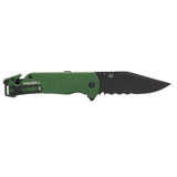SOG - Escape ATK 2.0, Folding Knife, 3.4" Drop Point Straight Edge, Aluminum Handle, Green, PVD Finish