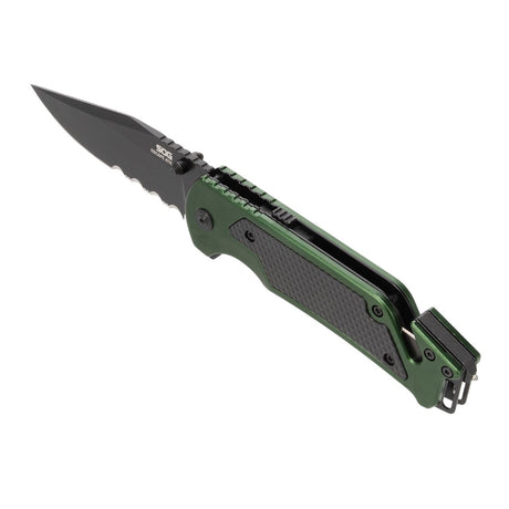 SOG - Escape ATK 2.0, Folding Knife, 3.4" Drop Point Straight Edge, Aluminum Handle, Green, PVD Finish