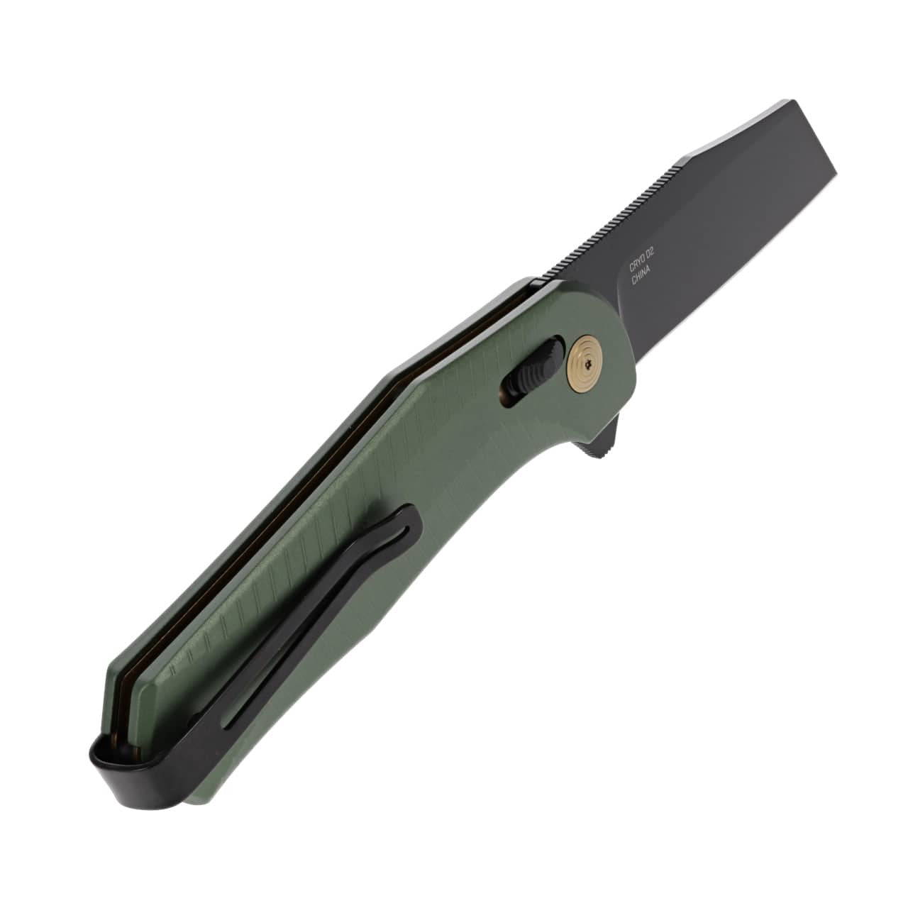 SOG - Diverge XR, 3" Sheepsfoot Straight Edge, Forest Green + Black, PVD Finish