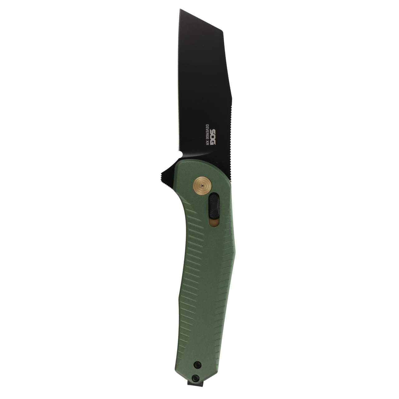 SOG - Diverge XR, 3" Sheepsfoot Straight Edge, Forest Green + Black, PVD Finish
