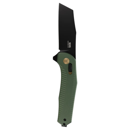 SOG - Diverge XR, 3" Sheepsfoot Straight Edge, Forest Green + Black, PVD Finish