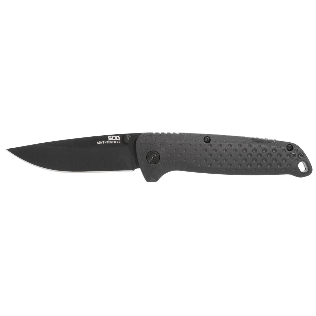 SOG - Adventurer LB, Folding Knife, 3 Drop Point Straight Edge, Glass Reinforced Nylon Handle, Blackout