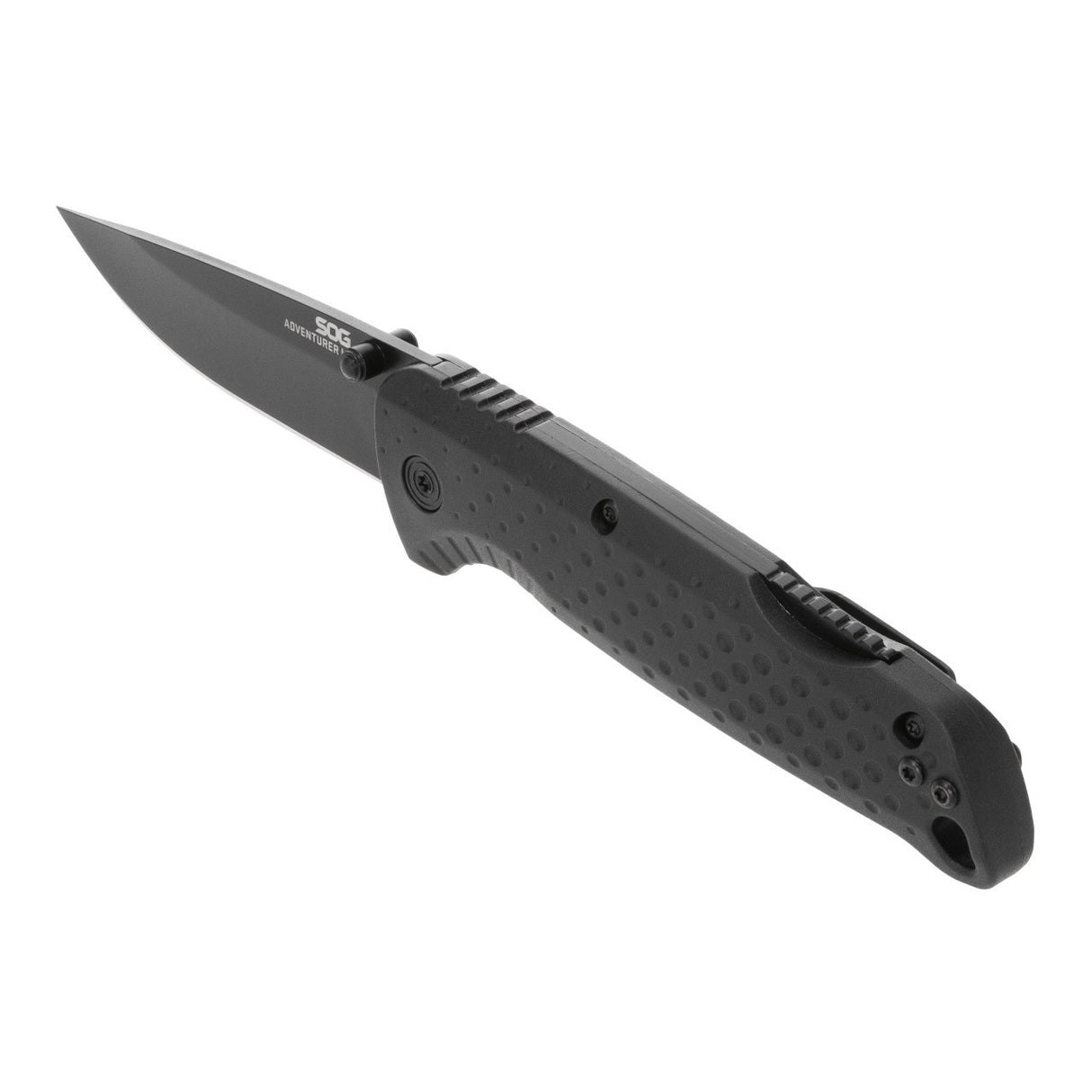 SOG - Adventurer LB, Folding Knife, 3 Drop Point Straight Edge, Glass Reinforced Nylon Handle, Blackout